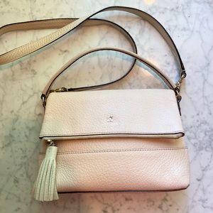 KATE SPADE light pink cross body tassel purse